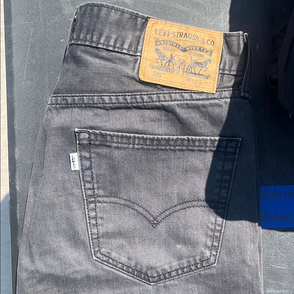 Levi's Charcoal Straight Jeans with Classic Design
